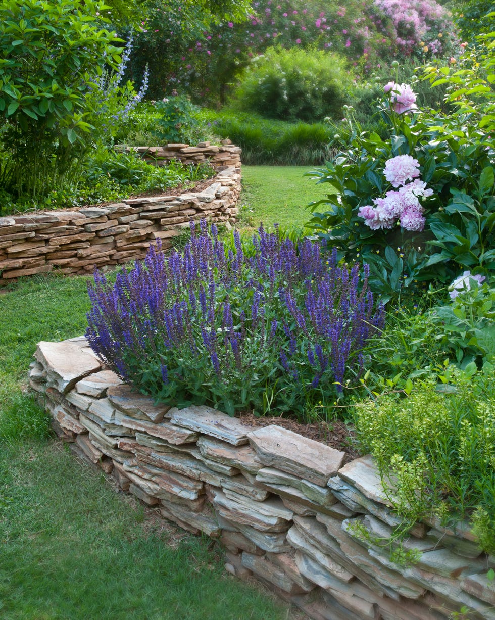 english flower garden in landscape garden edging ideas